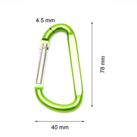 Carabiner Clip D-ring Aluminum Alloy Climber Lock Ring Key Ring Lock Ring Buckle, Used for Outdoor Camping, Fishing, RV Travel, Backpack (10 PCS 78mm)