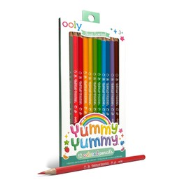 Ooly Fruit Scented Colored Pencils Yummy Yummy Set of 12, Drawing & Smelly Coloring Pencils for Kids and Adults, Colorful School Supplies for Arts and Crafts, Great for Adult Coloring Book