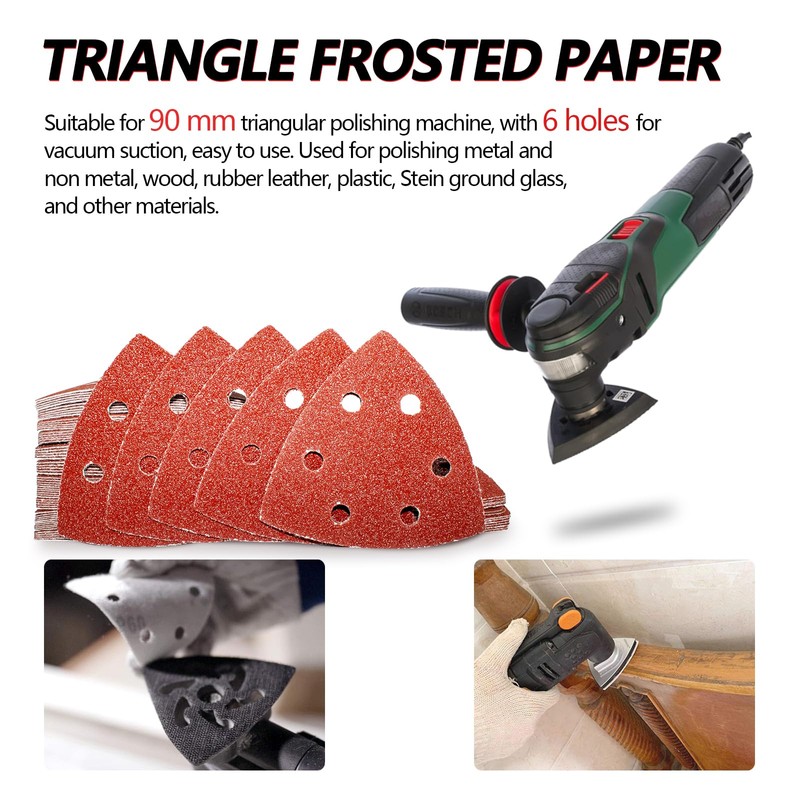FEIHU Delta Sandpaper Triangular Sander, Pack of 60 Sandpaper for