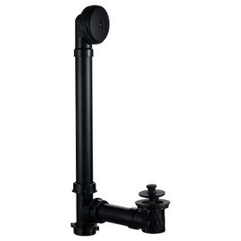 Uni-Green Black 1-1/2” Tubular Lift and Turn Bathtub Waste Drain Kit, Fine Thread Tub Drain.