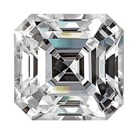 Asscher Cut D/VVS1 Loose Moissanite Gemstone Size: 5.5x6.0mm, 1.00-carat DEW