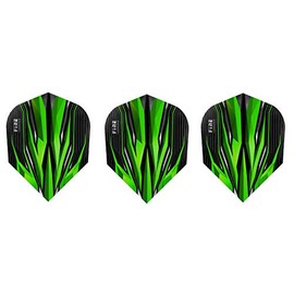 Harrows Fire Standard Dart Flights - Green - 5 Sets (15 Flights)