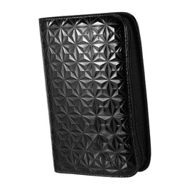 minkissy Leather Barber Scissors Case Pu Leather Scissor Bag Compact Storage Organizer for Hairdressing Tools Lightweight Diamond Pattern Design