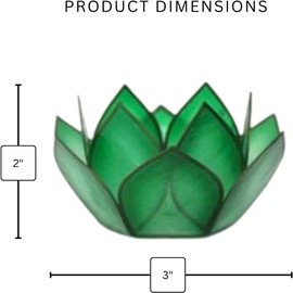 Om Gallery Capiz Shell Lotus Flower Decor Tealight Candle Holder for Serene Ambiance -Decorative Natural Shell Mini Candle Holders for Meditation, and Relaxation, Rain Forest
