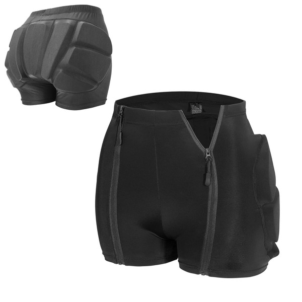3D Protective Padded Shorts, Kids Zipper Tailbone Protector, Butt and
