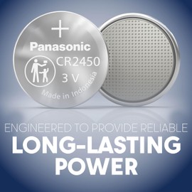 Panasonic Panasonic CR2450 3.0 Volt Long Lasting Lithium Coin Cell Batteries in Child Resistant, Standards Based Packaging, 2-Battery Pack (Pack of 3)