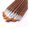 Paint Brushes Nylon Hair Angular Brushes 13pcs Long Handle Acrylic