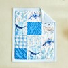 Patchwork Crib Bedding Set Blue Ocean Plaid Design 3 Pieces