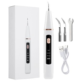 SKYUV Electric Teeth Cleaner, Teeth Cleaner Set with 3 Cleaning Modes, 2 Replacement Heads, LED Light, USB Rechargeable, Gift for Family and Friends