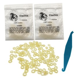 SNAWOP Orthodontic Elastic Rubber Band 1/8" Natural 200PCS Medium 3.5 Ounce Intraoral Teeth Brace Bands with Placer Hook