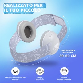 GUKOY Cuffie Antirumore per Neonati e Bambini Piccoli Fino a 36 Mesi, Protettori Acustici per Neonati, Previene i Danni Dell’udito, Migliora il Sonno in Viaggio, Blu
