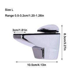 4 Pack Glass Shelf Brackets, Adjustable Glass Shelf Brackets, Adjustable Glass Shelf Brackets, Zinc Alloy Wall Mount, Glass Support for 5-32mm Thick Shelves, Pack of 4