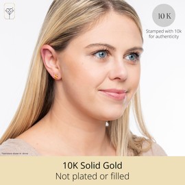 MAX + STONE 10k White Gold 5mm Princess Cut February Birthstone Amethyst Square Stud Earrings for Women