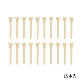 Tabata GV0509 Golf Tees, Long Tees, Wood Tees, Long, Plain Wood Tees, Semi Long, 2.4 inches (60 mm), Pack of 20