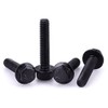 1/4-20 x 1 Black Flanged Hex Head Bolts Screws, 304