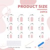 BelleVive 24 Pieces Square Press On Nails, Long False Nails,