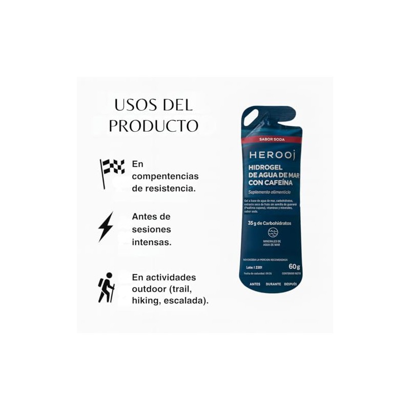 Hidrogel Agua Mar Mixto Sticks Sabores Cola Naranja Gel Energético