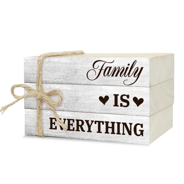 Ycyfckdr Decorative Books for Home Decor, Rustic Wood Book Stack