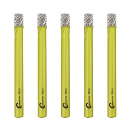 Dry Diamond Drill Bits Set - 5pcs 1/4"(6mm) Diamond Hole Saw Kit with Round Shank for Marble Granite Ceramic Porcelain Tile Quartz SANLEETEK