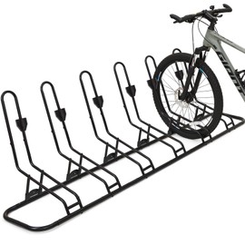 Floor Bike Rack for 6 Bikes, Safeguard Disc Brakes & Derailleurs Design, Waterproof Bicycle Stand Indoor/Outdoor/Garage Use, Fits 12"-29" Tires, Upgraded 0.63" Steel Tubes for Stability