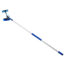 33 ft Extendable Aluminum Telescopic Pole Kit Solar Panel Cleaning Tools with Cleaning Brush and Soap Dispenser 1Telescopic Rod Length: 10 m/35 ft
