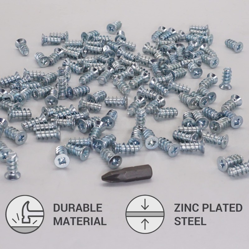 SKIR'CO (100 pcs) Zinc Plated Euro Screws 6.3 x 13