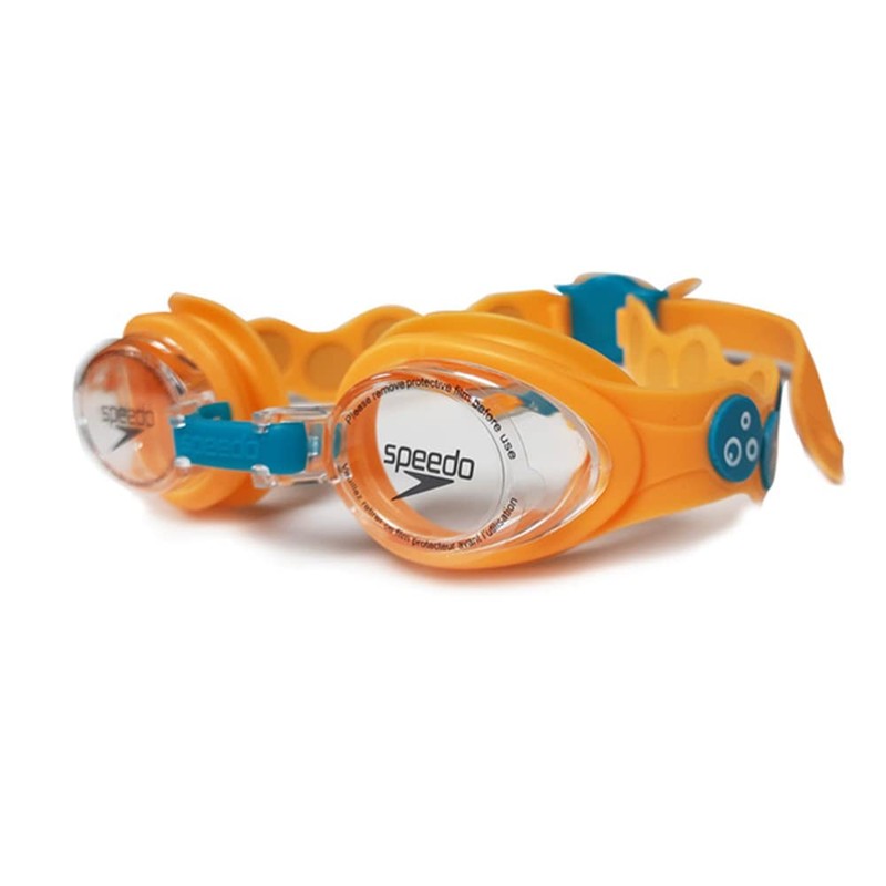 Speedo Kid's Infant Spot Swimming Goggles, Aquarium/Orange/Clear, One Size