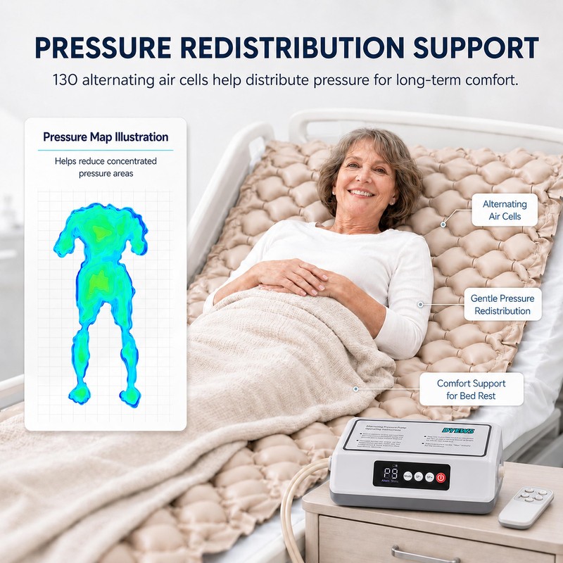 Alternating Air Pressure Mattress Pad for Hospital & Home -