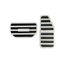 SAWAKAKI Ignis/Crosby/Alto Lapin/Hustler/Alto Turbo RS/Wagon R/Wagon R Stingray/Swift/Spacia/Solio Bandit Aluminum Axel Pedal Brake Pedal Cover 2 Piece Set (Silver)