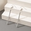 Long Vertical Bar Drop Dangle Earrings Silver Filled Earrings Minimal