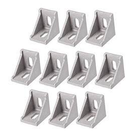 sourcing map Inside Corner Bracket Gusset, 35mm x 35mm for 3030 Series Aluminum Extrusion Profile, 10 Pcs (Silver)