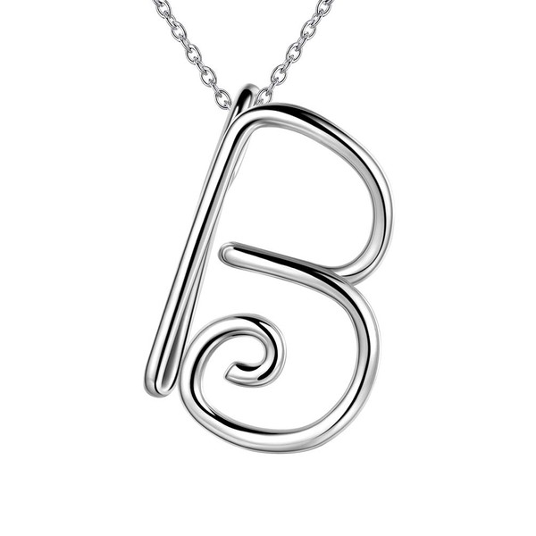Capital Music Note Letter B Necklace Charm for Women Girls
