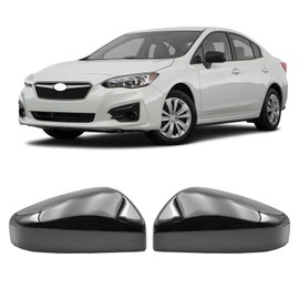 KYYET Gloss Black Side Mirror Cover Cap Fits For 2017 2018 2019 2020 2021 2022 2023 Subaru Impreza Replace 91054FL00A，91054FL01A
