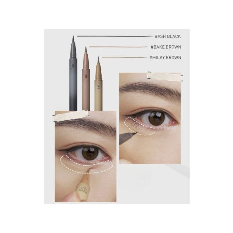 3CE Myring Eye Liner 0.5 ml, Color:01 Ash Black