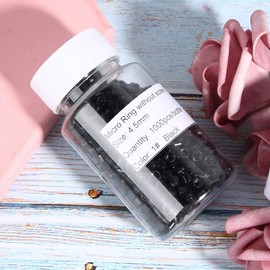 1000pcs Fashion Black Screw Hair Extension Link Rings Hair Extension Tool Hair Extension Beads Micro For All Types of Hair Hairdressing Salon Hair Extension Stylist