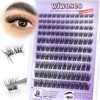 wiwoseo Self-Adhesive False Eyelashes Press On Lashes Clear Band Fairy