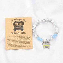 MYOSPARK School Bus Charm Bracelet Bus Driver Thank You Gift School Bus Driver Jewelry Retirement Gifts End of the School Year Gift (CA School Bus BR)