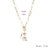 Jukoclut Paperclip Chain Toggle Clasp Initial Pendant Letter Necklaces for