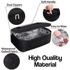 Small Lunch Bag Insulated Lunch Box for Men Women Mini Cooler Lunch Pail with Handle Portable Thermal Leak-Proof Lunch Box Holder Waterproof Cool Bag with Handle for Work,School,Picnic (Black)