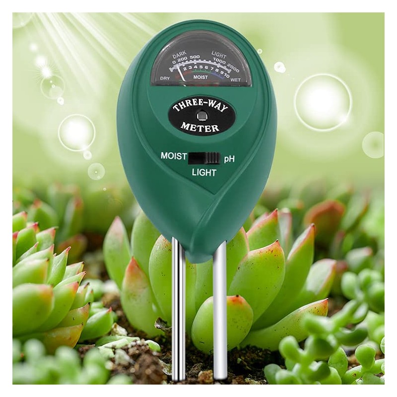 Soil pH Meter, 3-in-1 Soil Tester Kits with Moisture,Light and