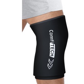 ComfiTECH Large Knee Ice Sleeve for Injuries Compression Sleeve, Flexible Gel Ice Pack, Reusable Cold Pack Therapy for Calf Injuries, Meniscus Surgery Recovery, Bruises & Sprains (Medium)