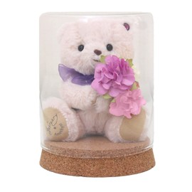 Petilu: Birthday Teddy Bear & Mini Bouquet, Flower Glass Gift Tete (February)