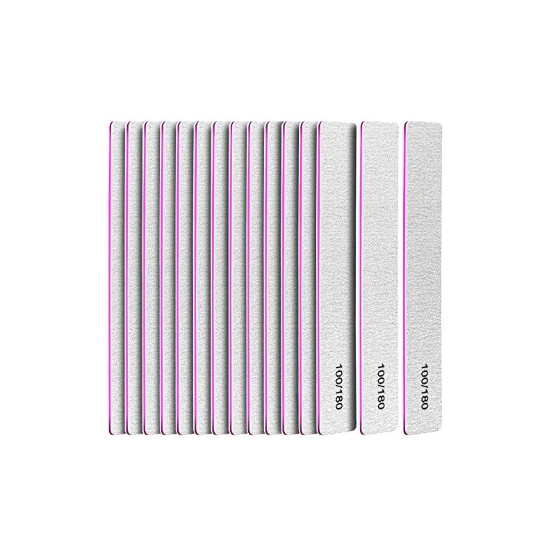 FANDAMEI Double Sided Nail Files, 15pcs Nail Styling Tools -