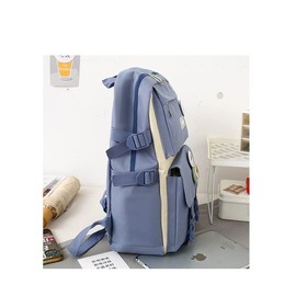 Cute backpack with accessories kawaii 5PCS Set Waterproof backbags (Purple bear)