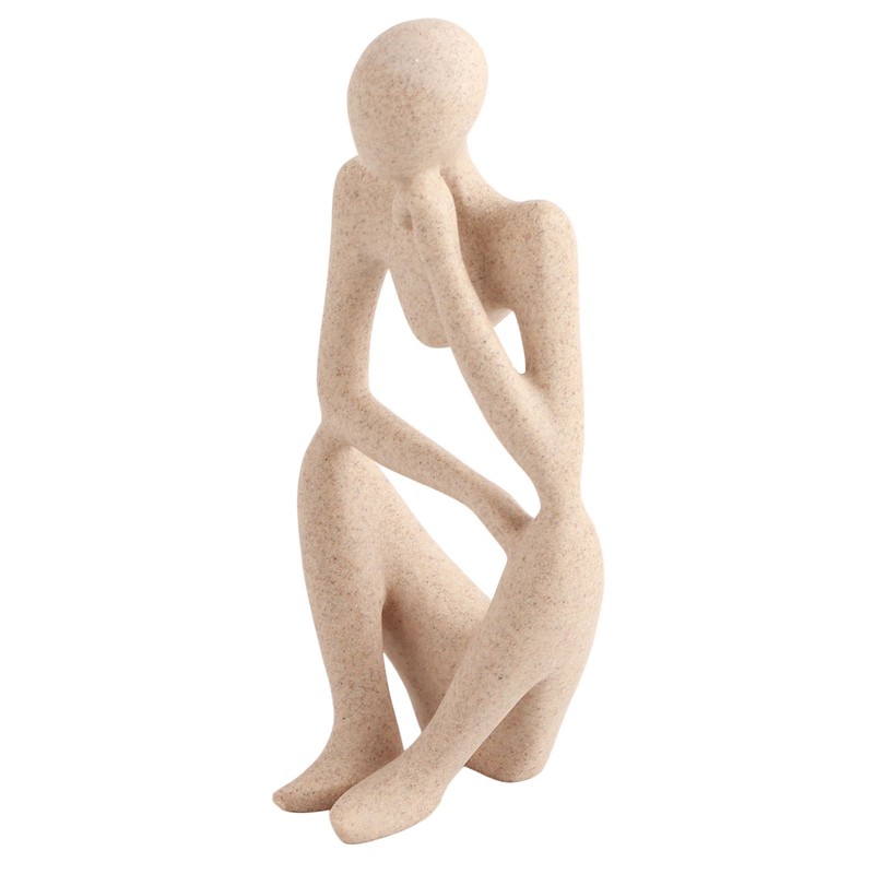Thinker Statue Synthetic Resin Fine Polishing Unique Hollow Design Abstract