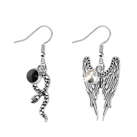 MAOFAED TV Show Inspired Gift Angel And Demon Earring Fandom Merch Frienship Gift (angel demon earring)