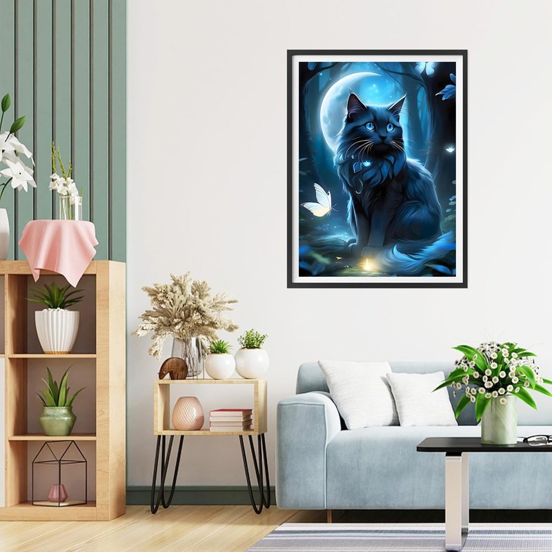 QQYRHN Black cat Diamond Painting Kits for Adults Beginners, 5D