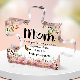 Gifts for Mom, Mother Birthday Gifts from Daughter Son, Mom Gifts - Decorative Acrylic Block Puzzle,Valentines Day, Christmas,Unique Presents for Mom