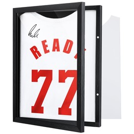 1 Pack T Shirt Display Frame, Bigger 18" x 14" Shadow Box Black T Shirt Frame with 98% UV Protection Acrylic, 1" Depth of Usable Space Shadow Box, Display Case for Shirts, Jerseys, Memorabilia