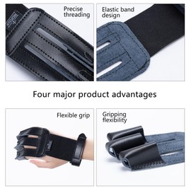 Prespollw 3-Finger Archery Glove – Leather Finger Protector for Bow Hunting & Shooting – Adjustable Strap, Breathable & Durable Design for Archers (Black)